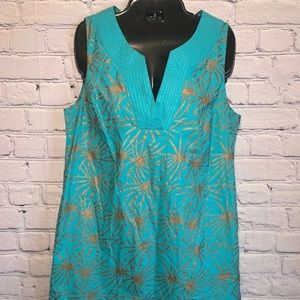 Gretchen Scott Turquoise Sunburst Dress Small